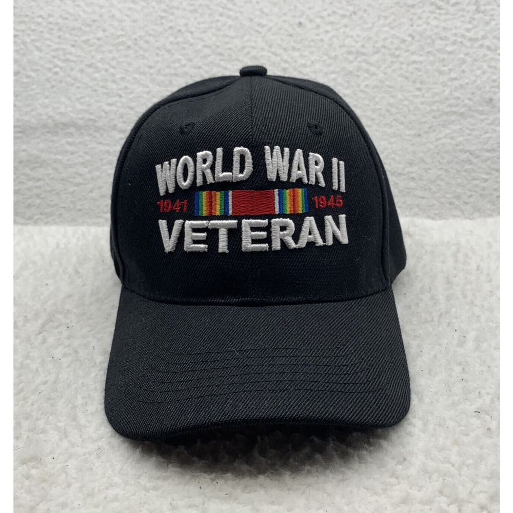 World‎ War II 2 Veteran Baseball Hat Mens Hook Loop OSFM Military Army History